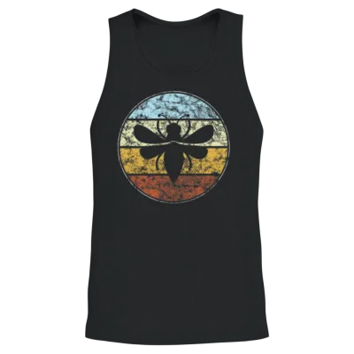Bee Retro Unisex Tank Top - Black