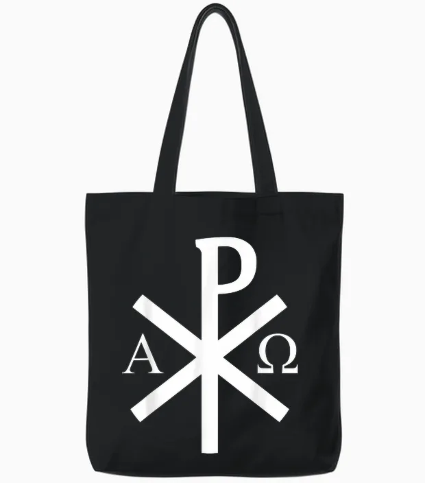 La Croix Chi-Rho - Symbole De Jésus-Christ - V2 Tote Bags in Black
