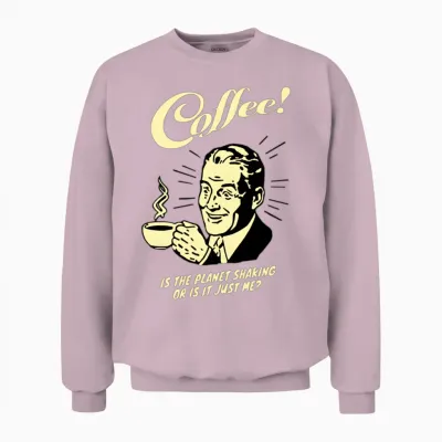 Old Retro Coffee Man Unisex Sweatshirt - Light Pink
