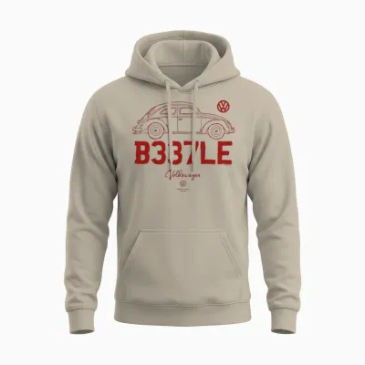 Volkswagen Beetle B337le Car Doodle Long Handle Unisex Hoodie - Sand