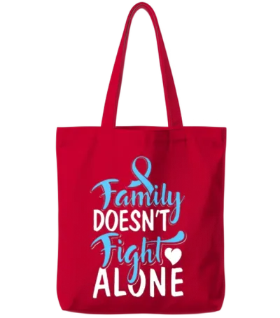 Prostate Cancer Awareness Family Ribbon Quote Tote Bags - Red