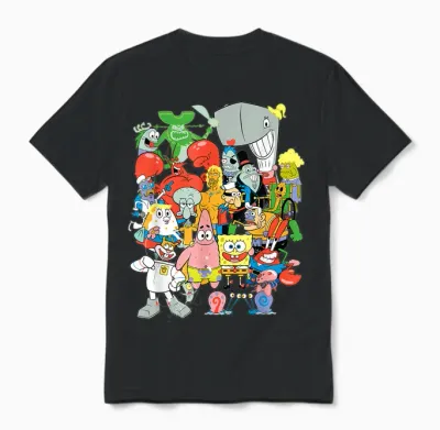 Spongebob Squarepants Cast of Characters Unisex T-Shirt - Black