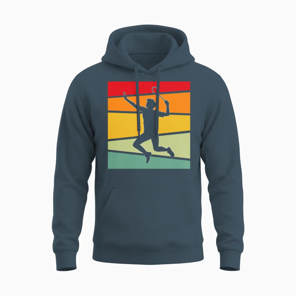 Badminton Retro Unisex Hoodie in Dark Heather