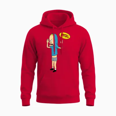 Beavis and Butt-Head the Great Cornholio T-Shirt, Gray, S Unisex Hoodie - Red