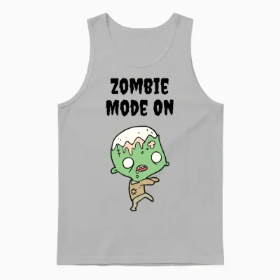 Zombie Mode on Funny Unisex Tank Top - Ash