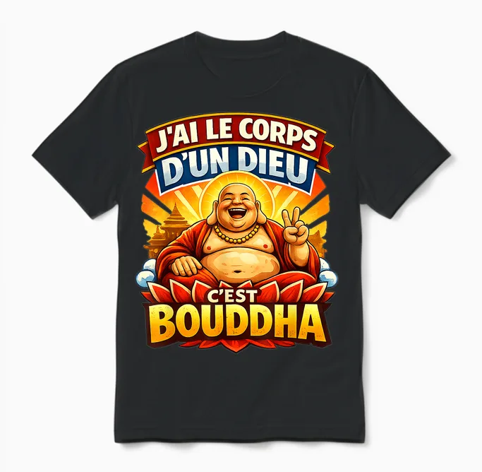 Je Ai Le Corps D'un God Buddha Gift Man Funny Funny Unisex T-Shirt in Black