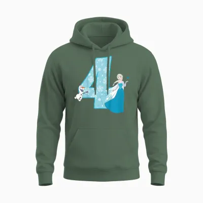 Frozen Elsa 4 Geburtstag Unisex Hoodie - Military Green