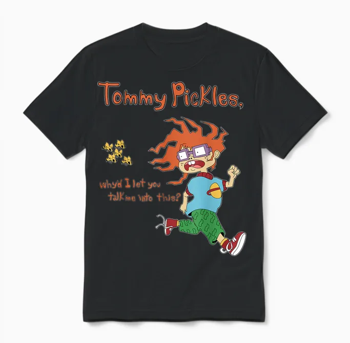 Mademark X Rugrats - Chuckie “tommy Pickles, Why’d I Let You Talk Me into This” Unisex T-Shirt in Black