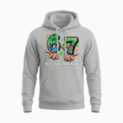6+7 Offizielle Teenager 13. Geburtstag Sechs Sieben 6 7 Meme Hände Unisex Hoodie - Ash