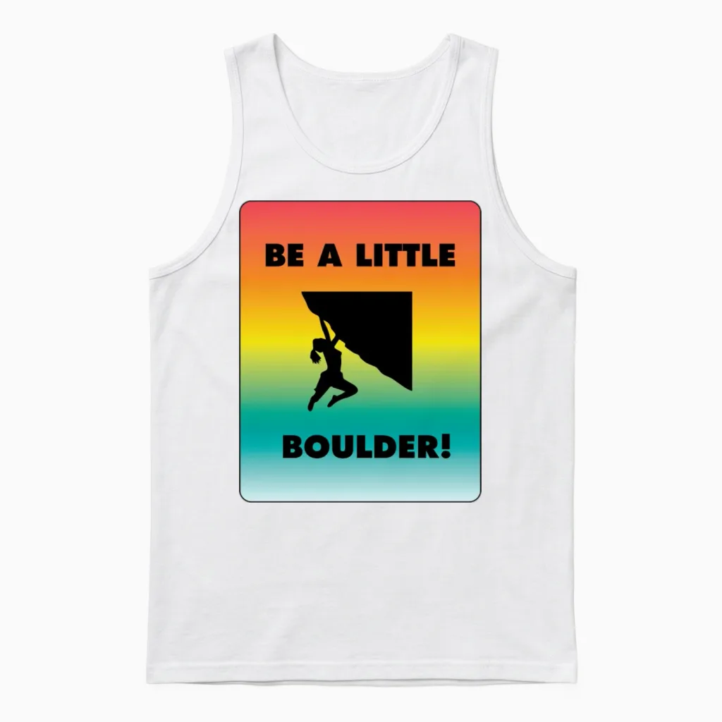 Boulder Retro Unisex Tank Top in White