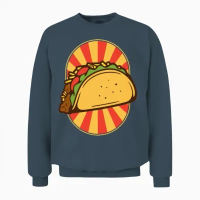 Tacos Funny Cute Taco Lover Cool Retro Food Retro Unisex Sweatshirt - Dark Heather