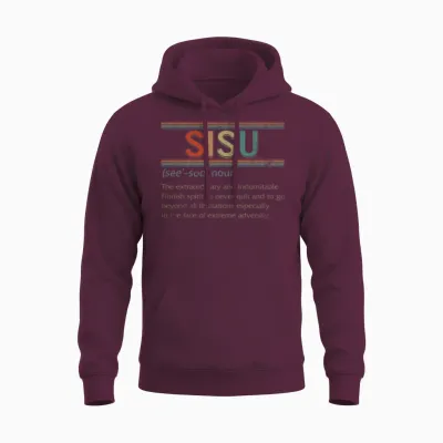 Sisu Noun Shirt, Sisu Definition T-Shirt, Finnish Unisex Hoodie - Maroon