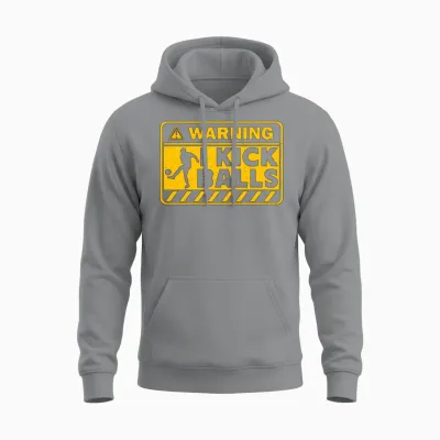 Kickball Warning I Kick Balls Kickball Tournament Unisex Hoodie - Sport Grey