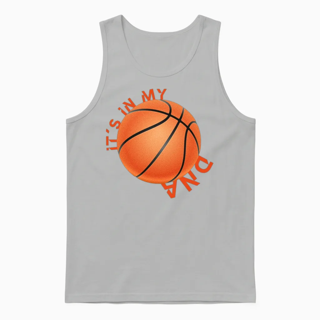 Funny Basketball Phrase Unisex Tank Top in Ash