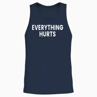 Everything Hurts Unisex Tank Top - Navy