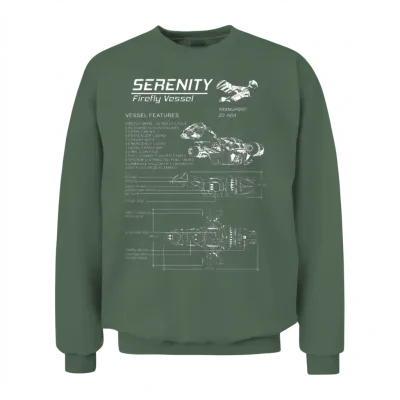 Serenity - Firefly Vessel Awesome T-Shirt for Fa Unisex Sweatshirt - Military Green