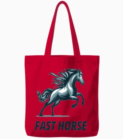 Fast Horse Tote Bags - Red