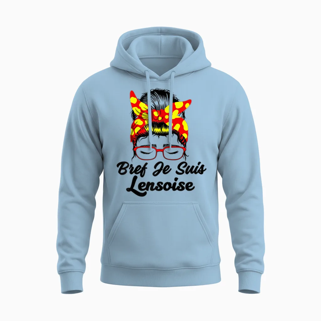 Bref Je Suis Lensoise Unisex Hoodie in Light Blue