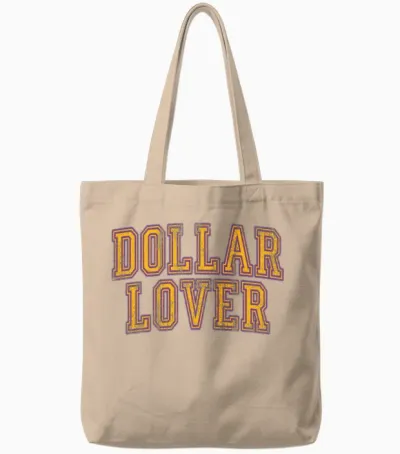 Dollar Lover - Funny Retro Tote Bags - Natural