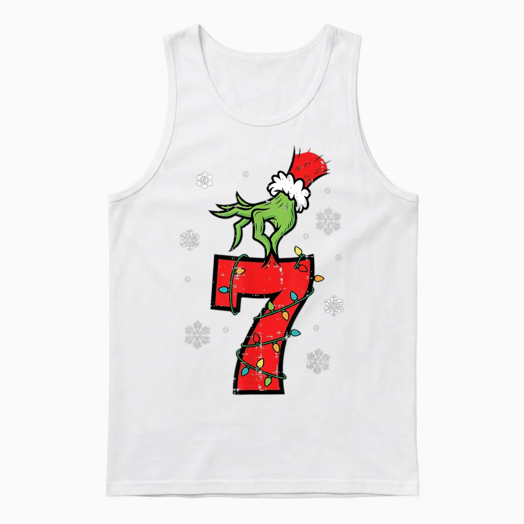 Number 7 Matching 67 Meme 6 7 Christmas Boys Unisex Tank Top in White