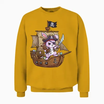 Six Seven 6 7 Schiff Hase Lustiges Ostern Osterei Kinder Unisex Sweatshirt - Gold