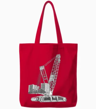 Crawler Crane 750t Tote Bags - Red