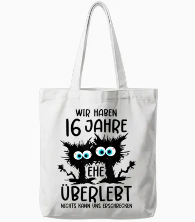 16 Jahre Verheiratet Saphirhochzeit Ehemann 16 Hochzeitstag Tote Bags - White