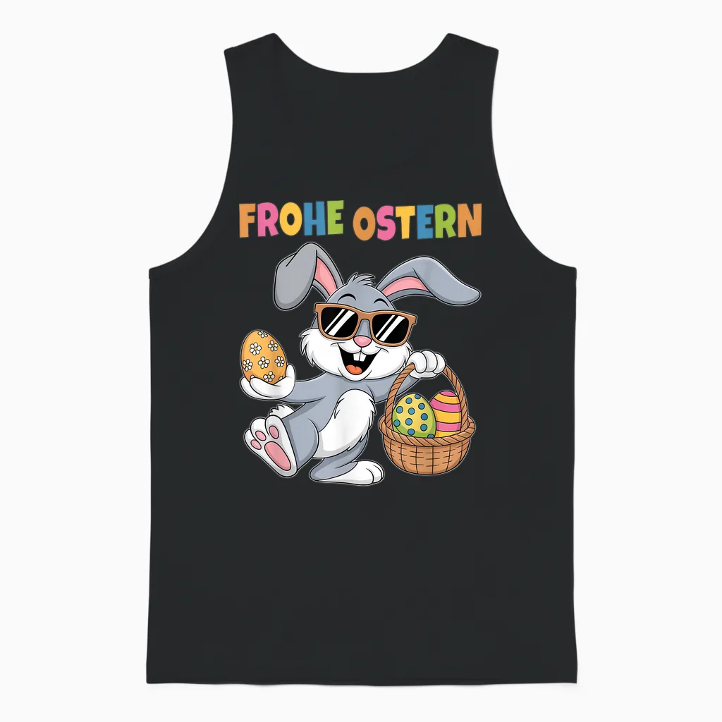 Ostergeschenke Ostern Outfit Junge Mädchen Kinder Osterhase Unisex Tank Top in Black