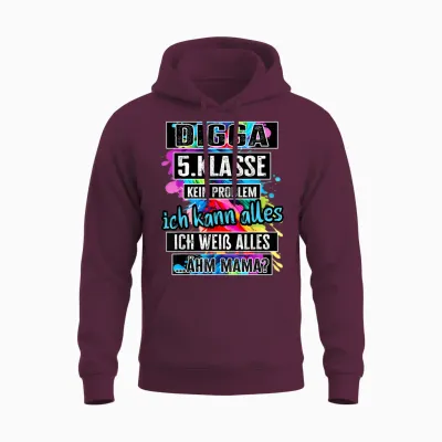 5. Klasse Schulwechsel Tschüss Grundschule Abschluss Unisex Hoodie - Maroon