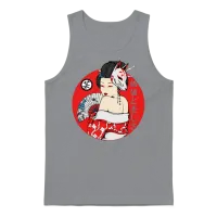 Maiko Geisha Girl Kitsune Mask Japanese Aesthetic Unisex Tank Top - Sport Grey – 1