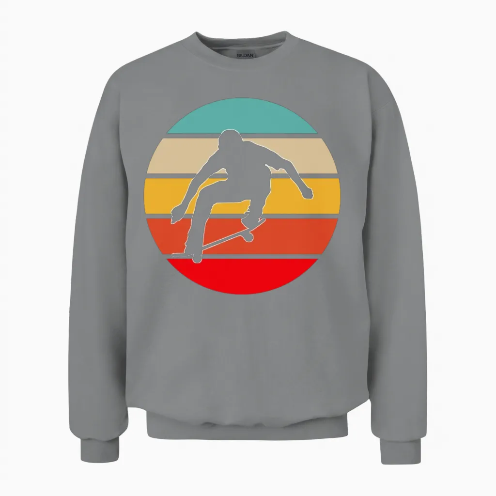 Skate Retro Unisex Sweatshirt in Sport Grey