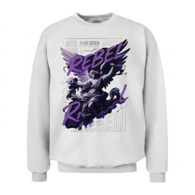 Rebel Angle Streetwear Unisex Sweatshirt - White