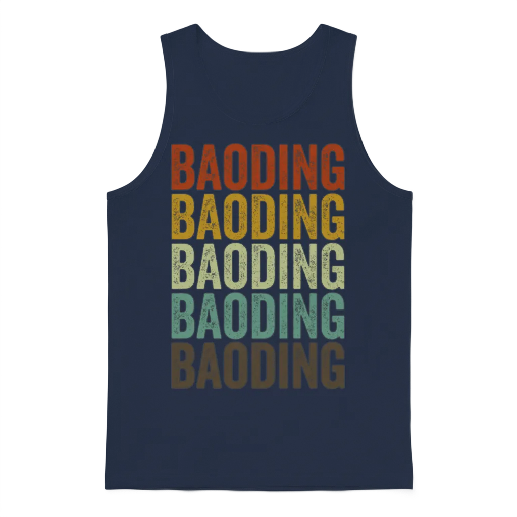 Baoding China Retro Vintage Unisex Tank Top - Navy