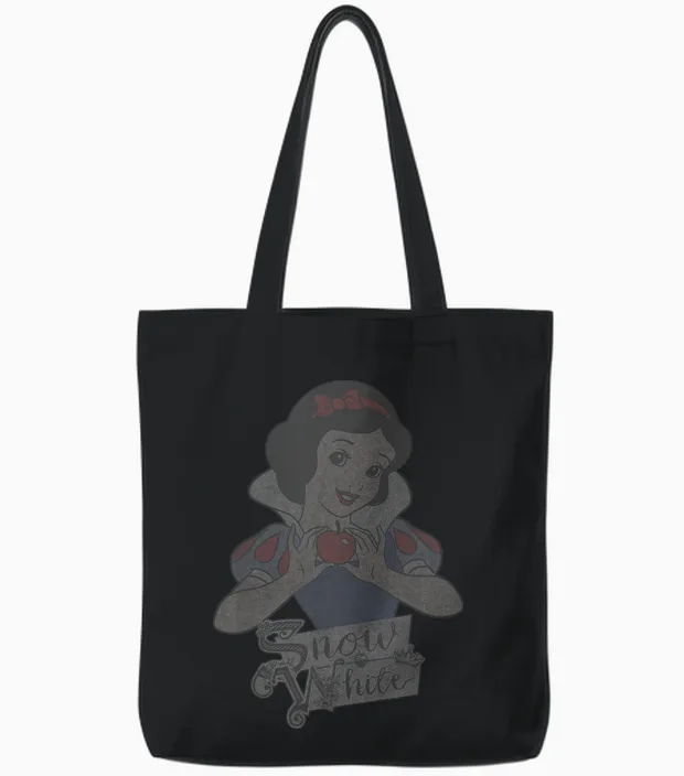 Disney Princess Snow White Holding an Apple Tote Bags in Black