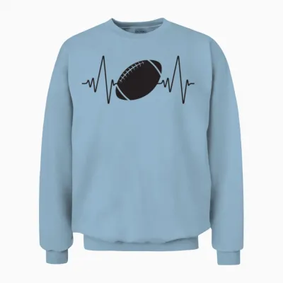 Heartbeat Football Unisex Sweatshirt - Light Blue