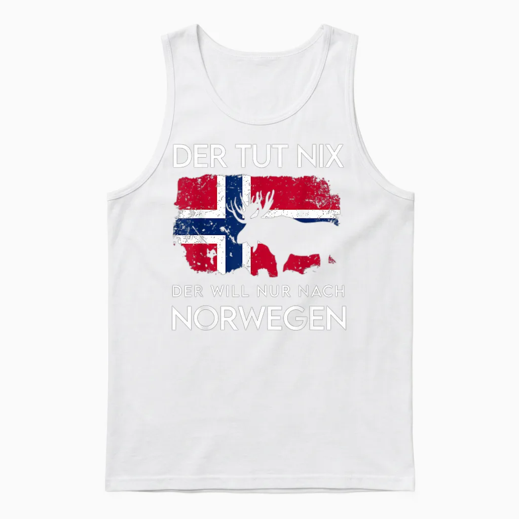 Norway Norway Norway Norge Nordkap Oslo T-Shirt, Black, S Unisex Tank Top in White