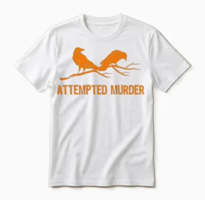 Crows Attempted Murder Funny Crow Meme Bird 1wh9 Unisex T-Shirt - White