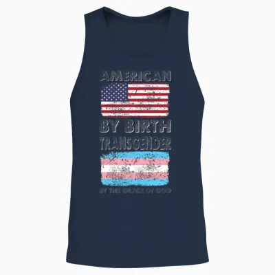 American by Birth Transgender Grace of God Unisex Tank Top - Navy