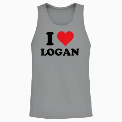 I Heart Logan First Name I Love Personalized Stuff Unisex Tank Top - Sport Grey