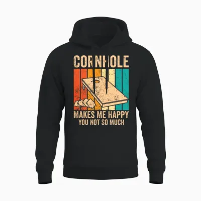 Funny Cornhole Retro Unisex Hoodie - Black