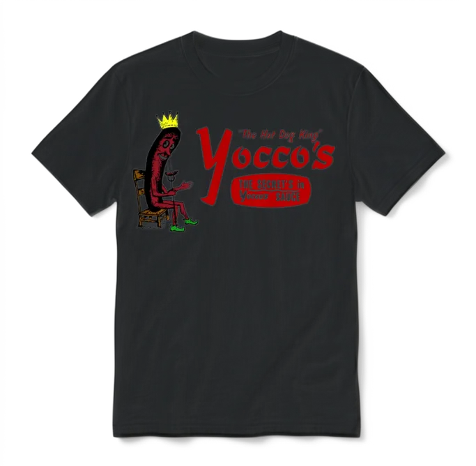 Yocco's the Hot Dog King Lovers Unisex T-Shirt - Black
