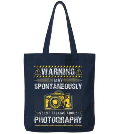 May Spontaneously Start Talking About Photography Tote Bags - Navy