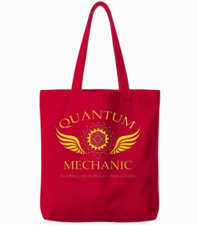 Quantum Mechanic-O Tote Bags - Red