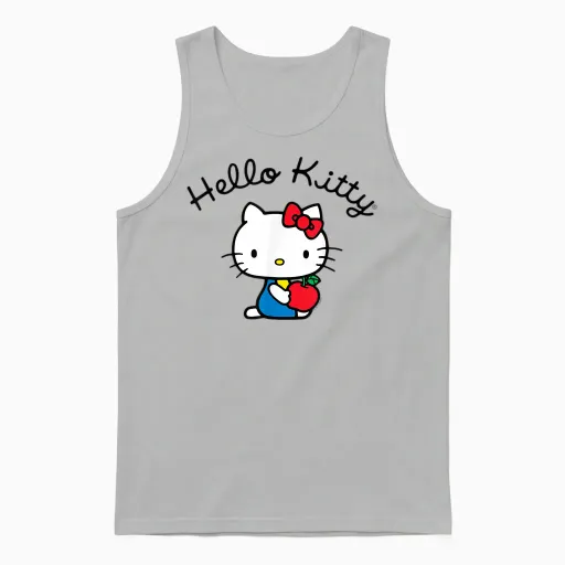 Hello Kitty Retro Logo Unisex Tank Top - Ash