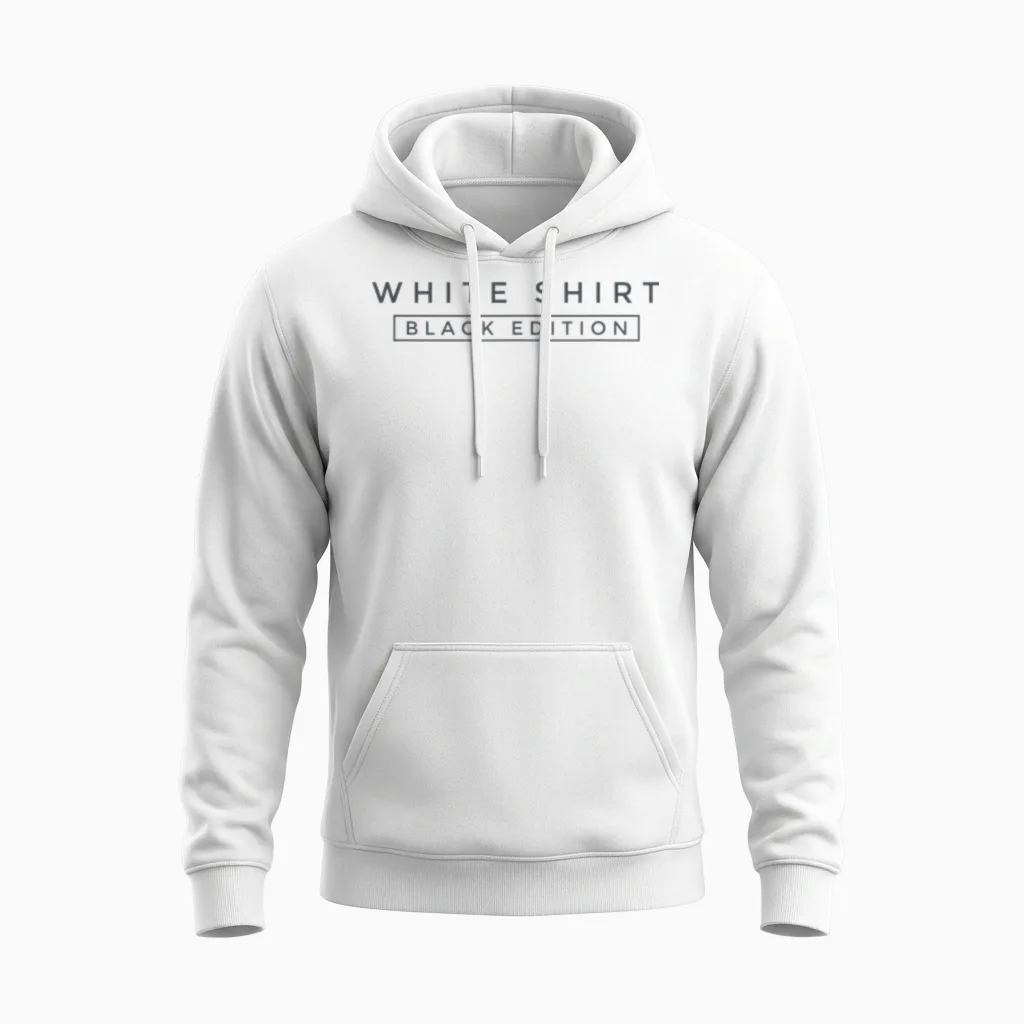 White Shirt Black Edition Unisex Hoodie in White