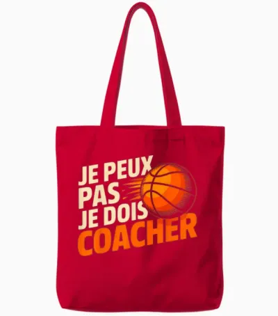 I Can't I Have to Coach Basket Coach Fans Tote Bags - Red