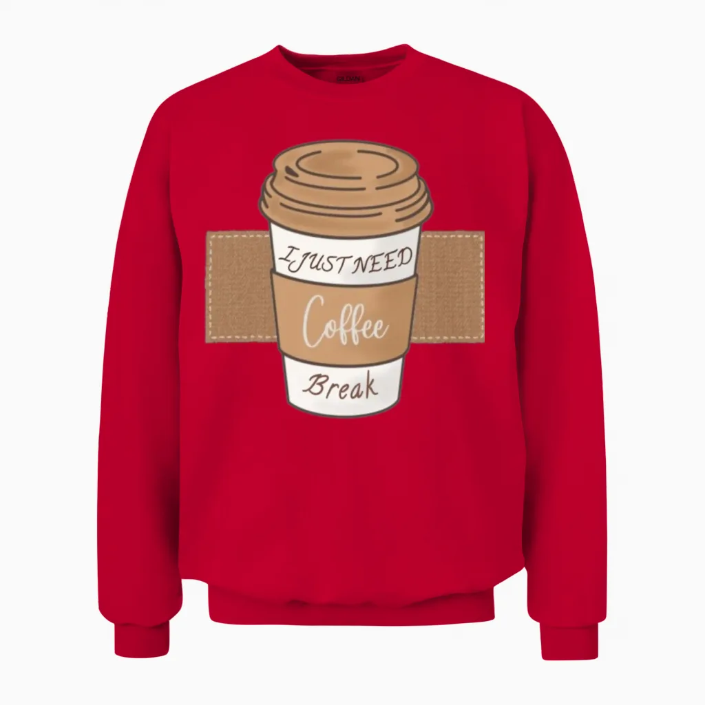 Just Coffee Break Unisex Sweatshirt in Red