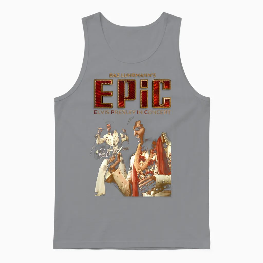 Elvis Presley Epic Guitar Unisex Tank Top in Sport Grey