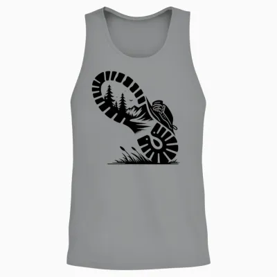 Hiking Boot with Forest Profile for Hikers Unisex Tank Top - Sport Grey