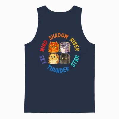Wind Shadow River Star Thunder Sky Cat Feline,fire Star Cat Unisex Tank Top - Navy